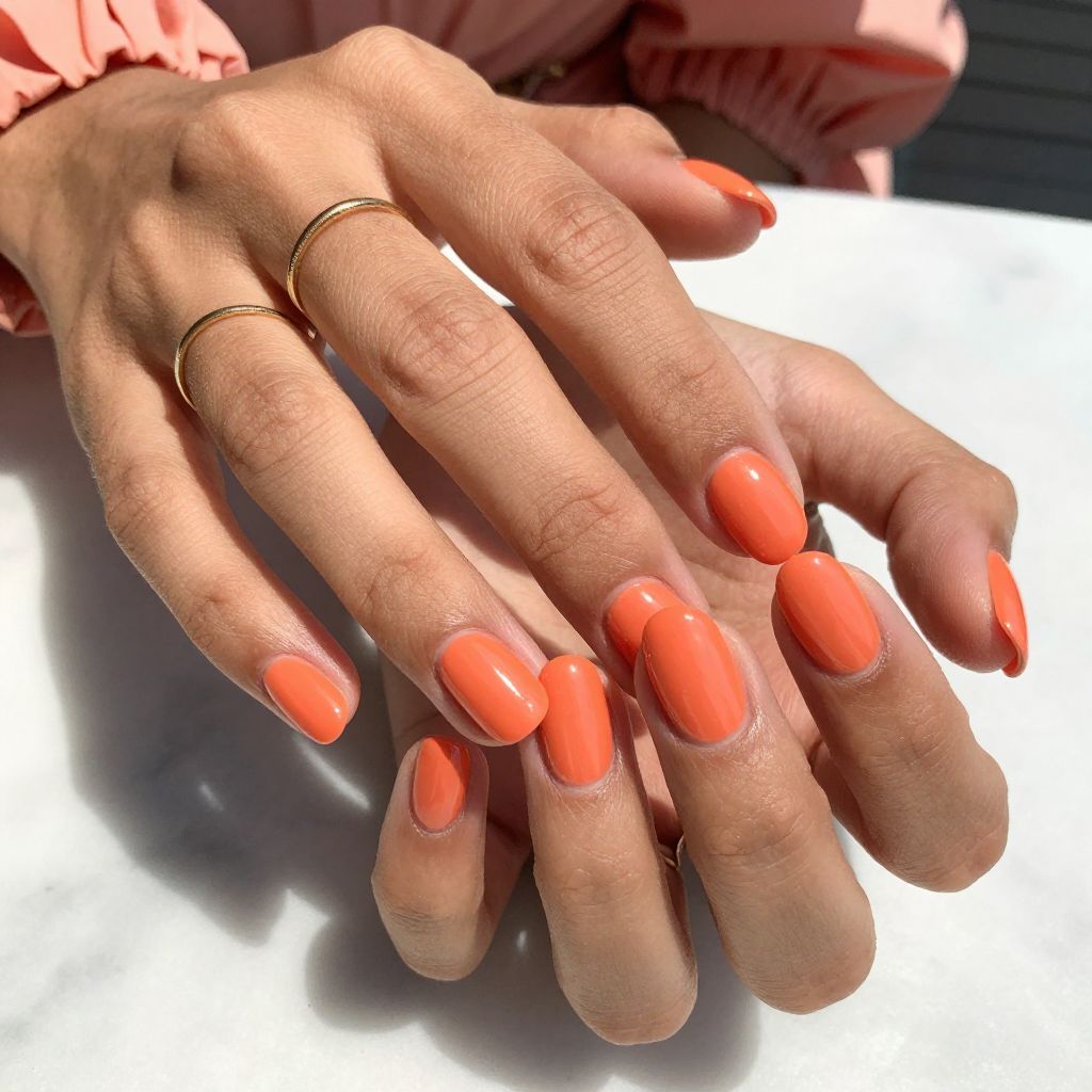 Coral Poppy Pop Nail