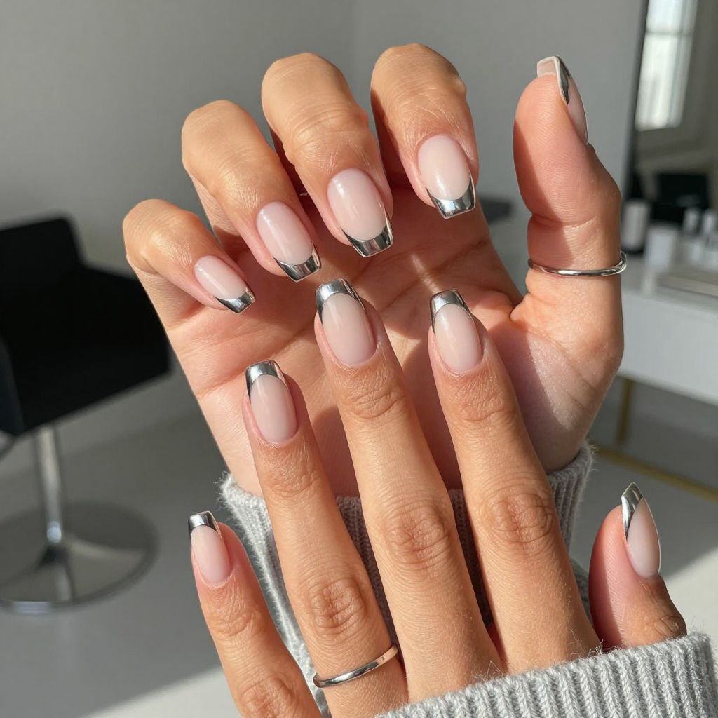Classic French with a Twist Nail