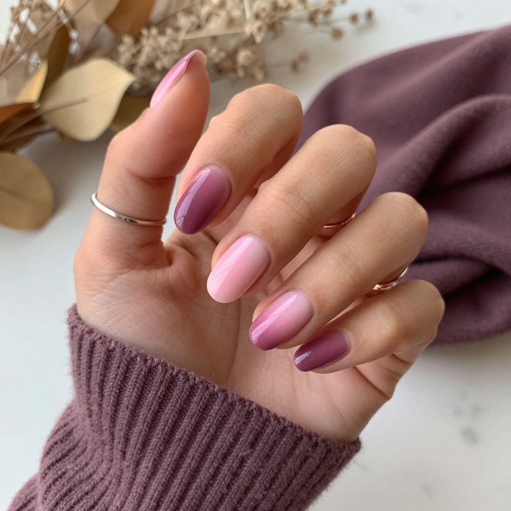 Moody Mauve Ombre Nail