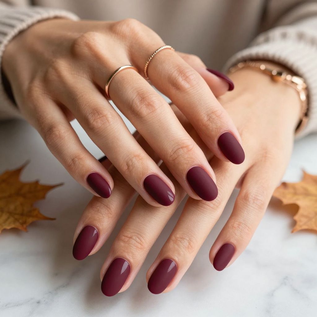 Matte Burgundy with Glossy Tips