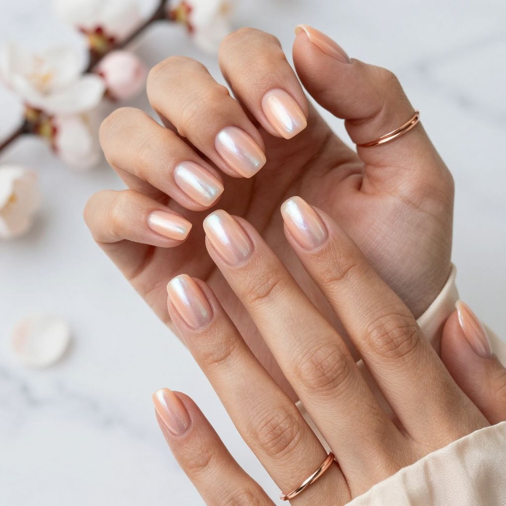 Soft Peach with Pearl Sheen