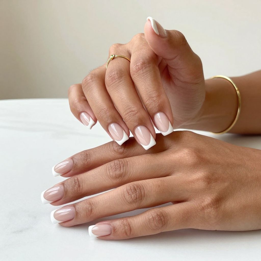Sharp White V-Tips on Natural Base