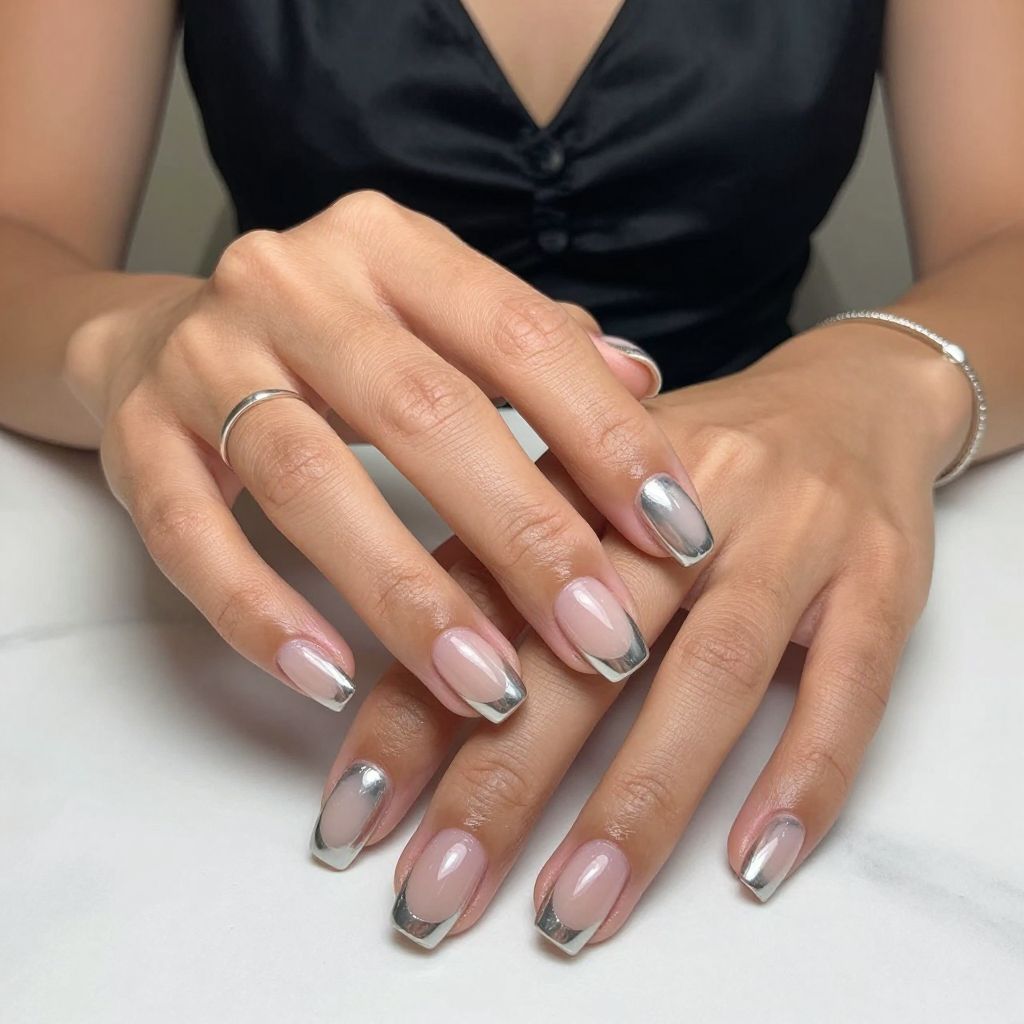 Chrome Silver Tips on Clear Base