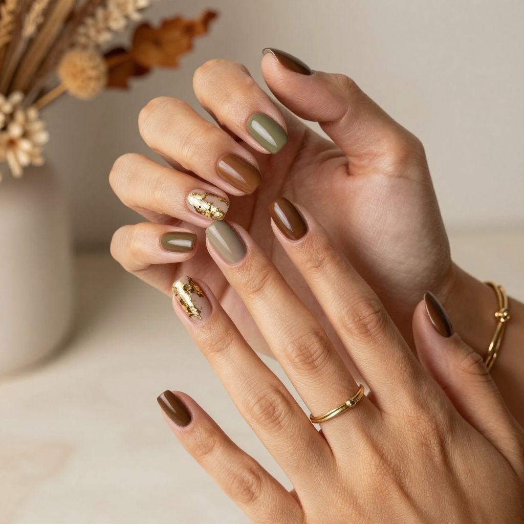 Earthy Tones with Leaf Details