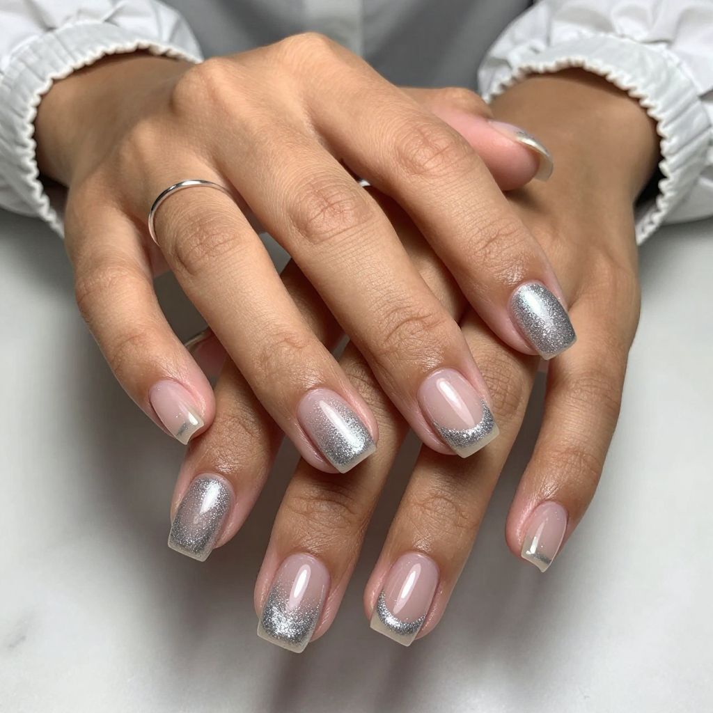 Sparkling Silver with Clear Tips