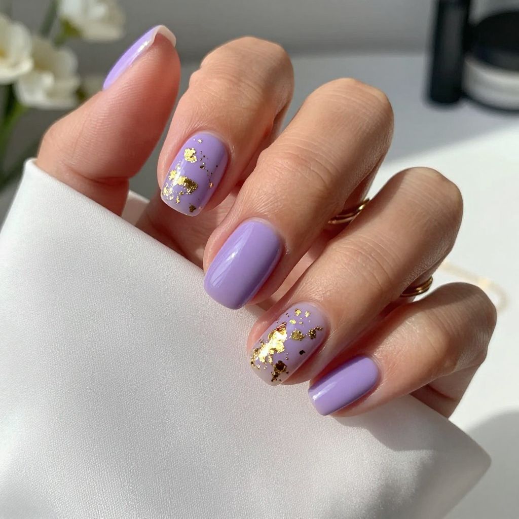 Lavender with Gold Foil Flakes