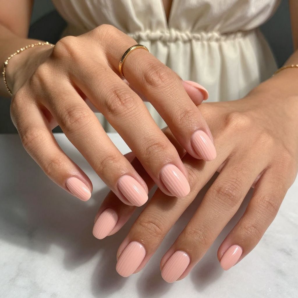 Peachy Pink with Textured Ridges