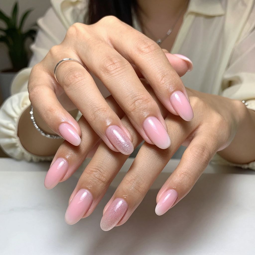 Blush Ombre with Subtle Sparkle