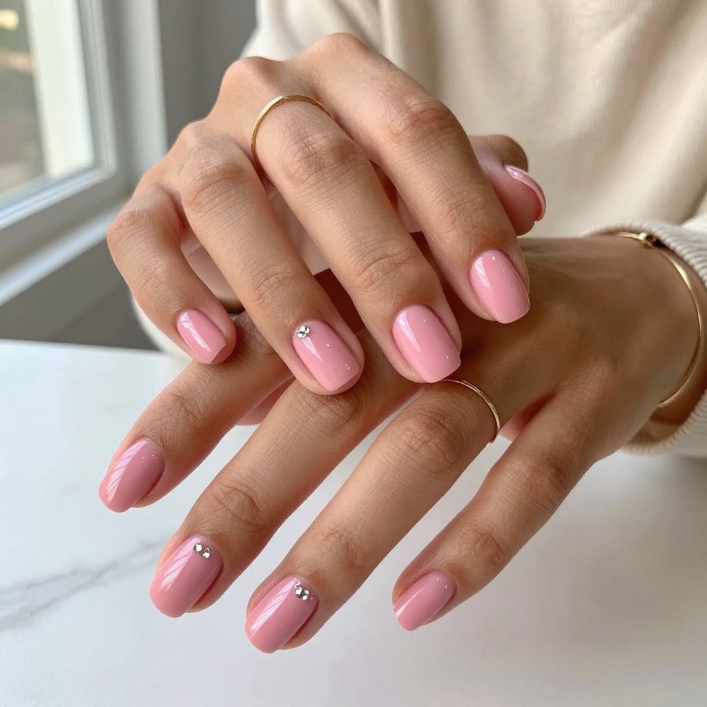Classic Rose Pink with Tiny Swarovski Accents