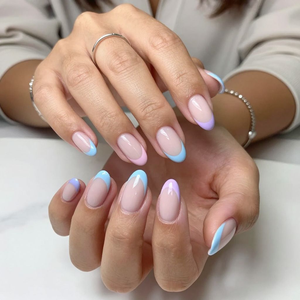 Delicate Pastel French Tips