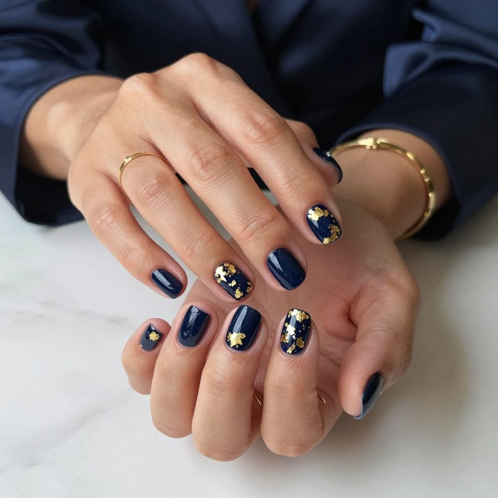 Deep Navy with Gold Foil