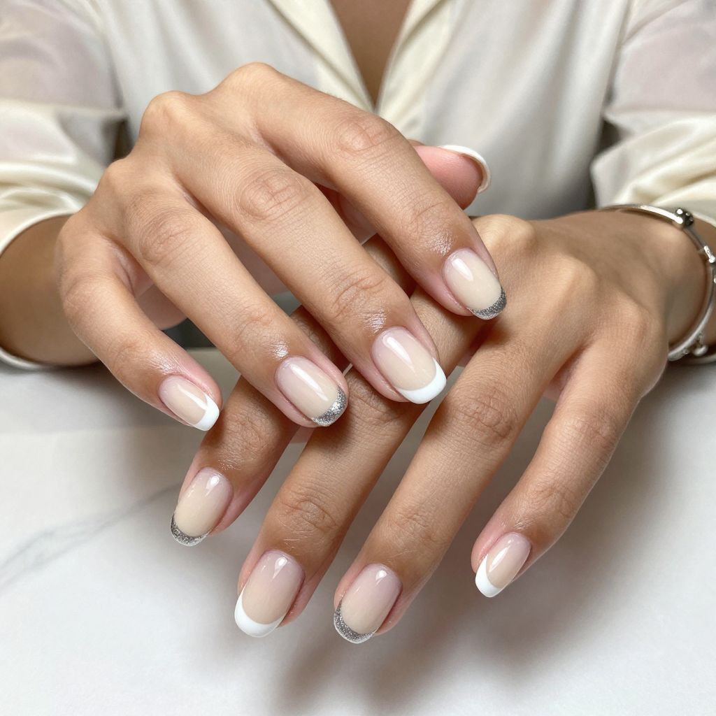 French Fade with Silver Touch