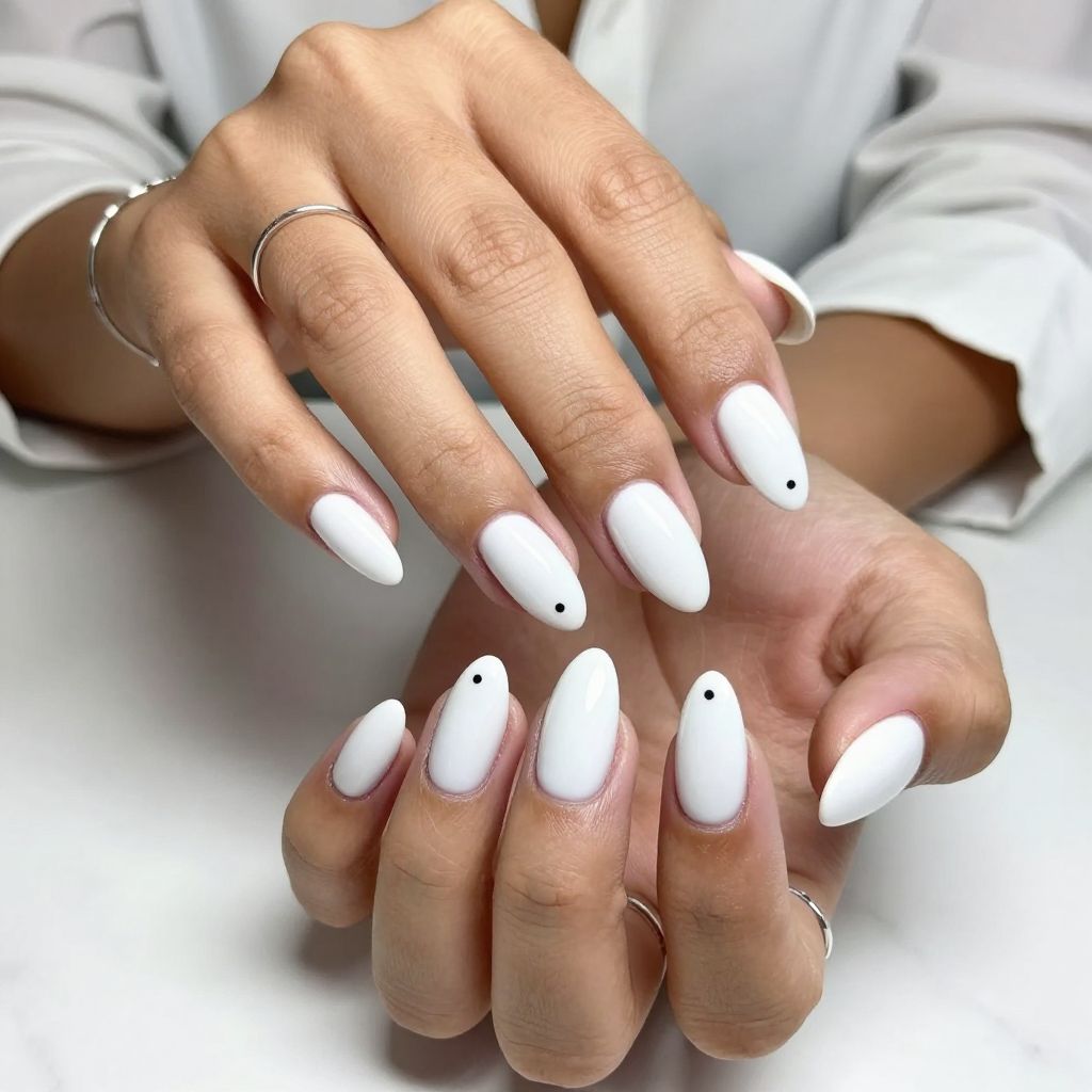Sharp White with Minimalist Dot Art