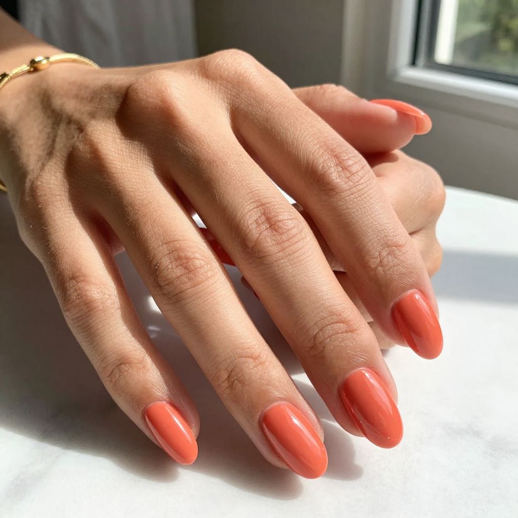 Coral Splash Nail Design