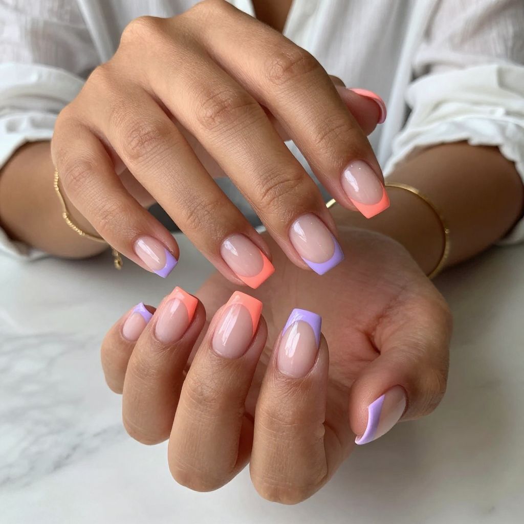 Classic French with a Twist Nail Design