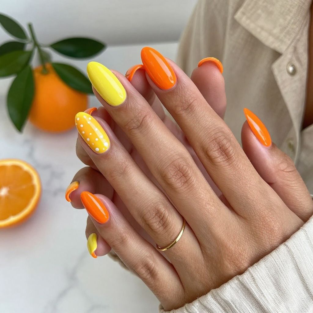 Citrus Twist Nail Design