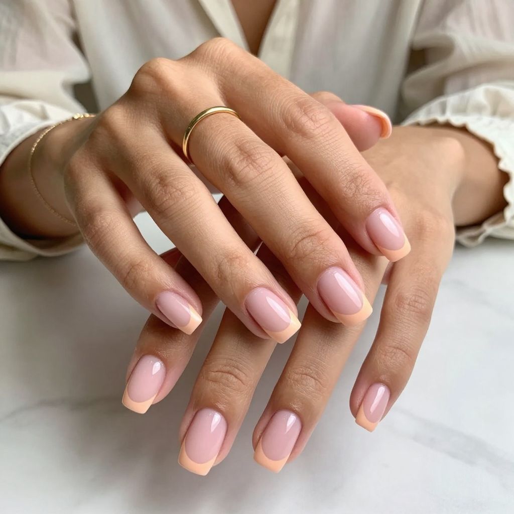 Peach Fizz French Nail Design