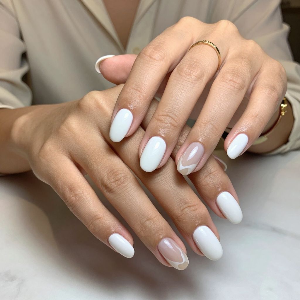 Glossy White with Clear Negative Space