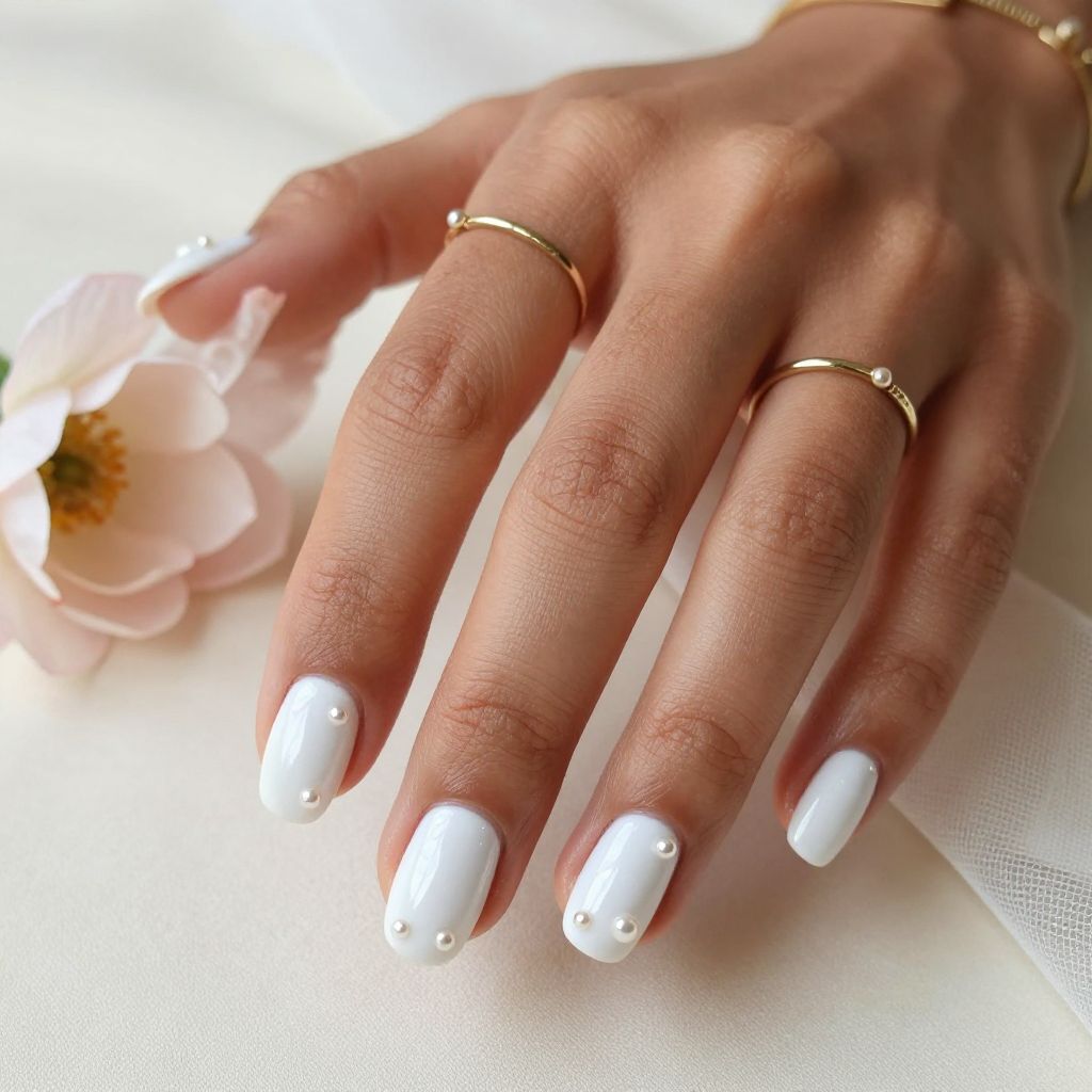 White with Tiny Pearls