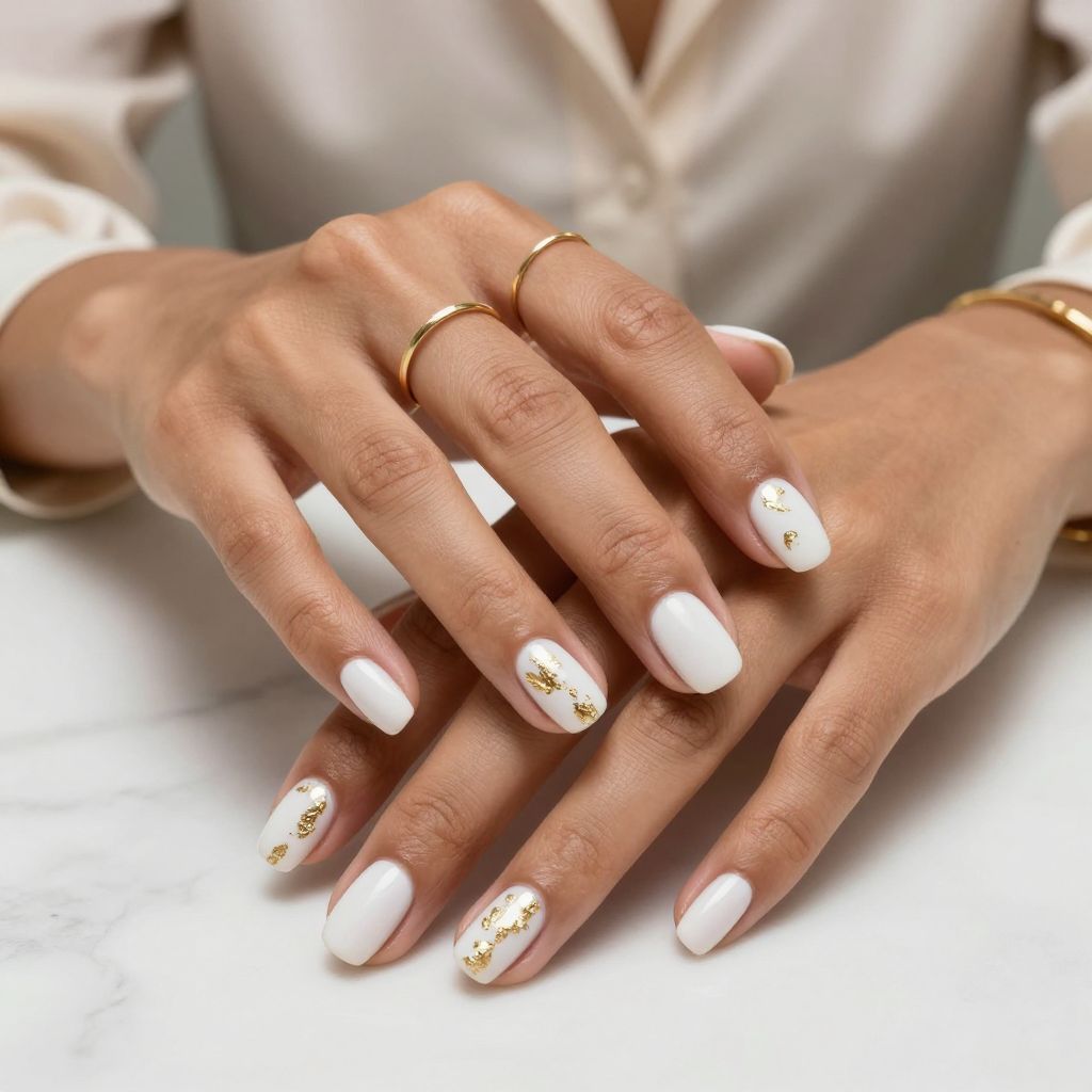 White with Subtle Gold Foil Accents