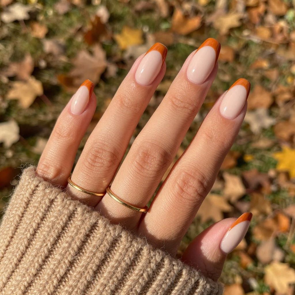 Rusty Orange French Tip