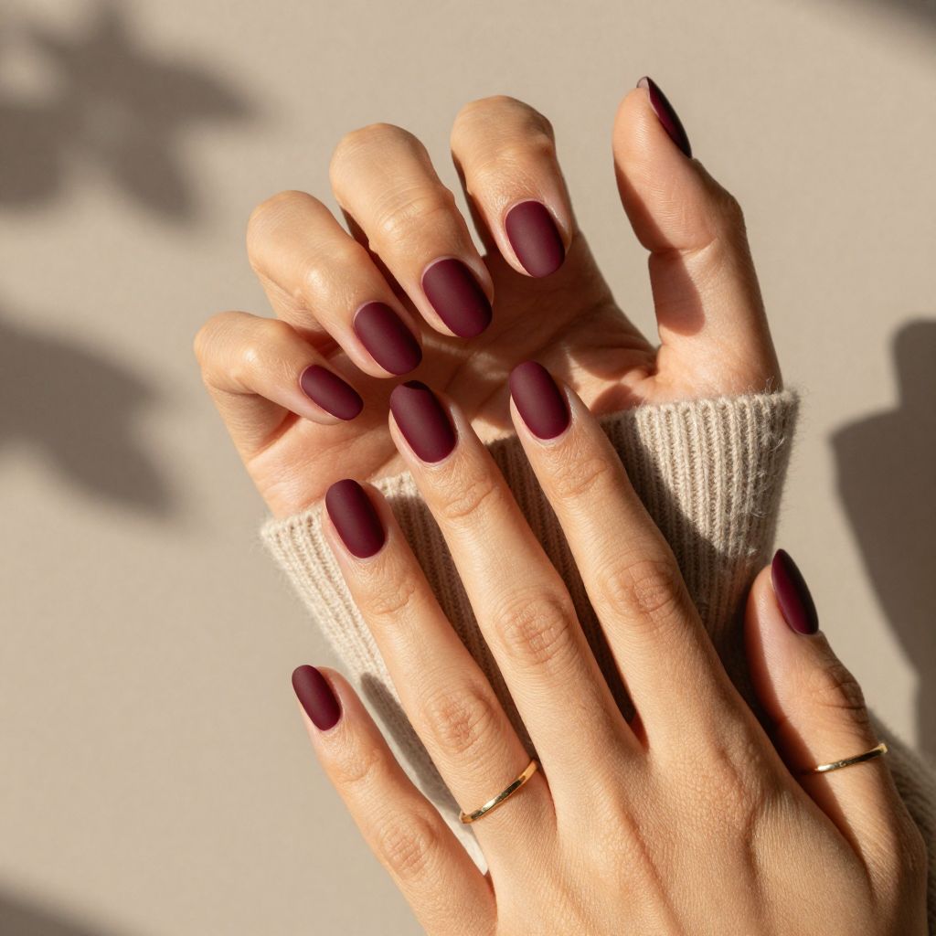 Deep Burgundy with Matte Topcoat