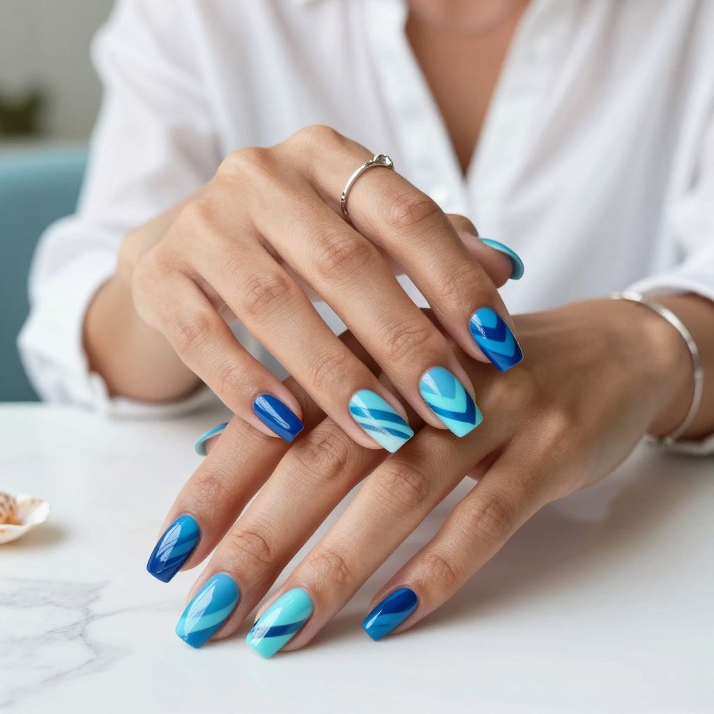 Ocean Blue Chevron