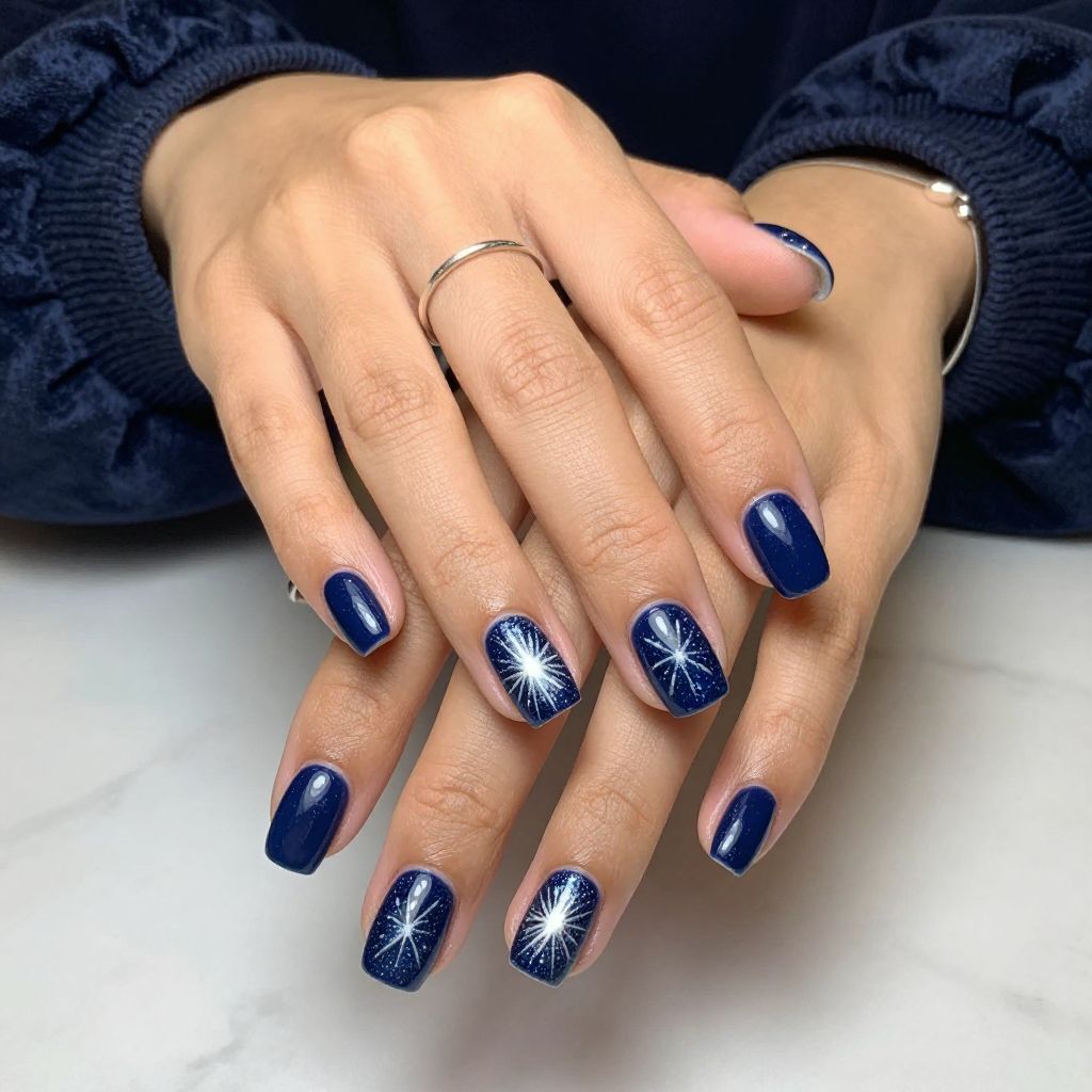 Midnight Blue Glitter Burst