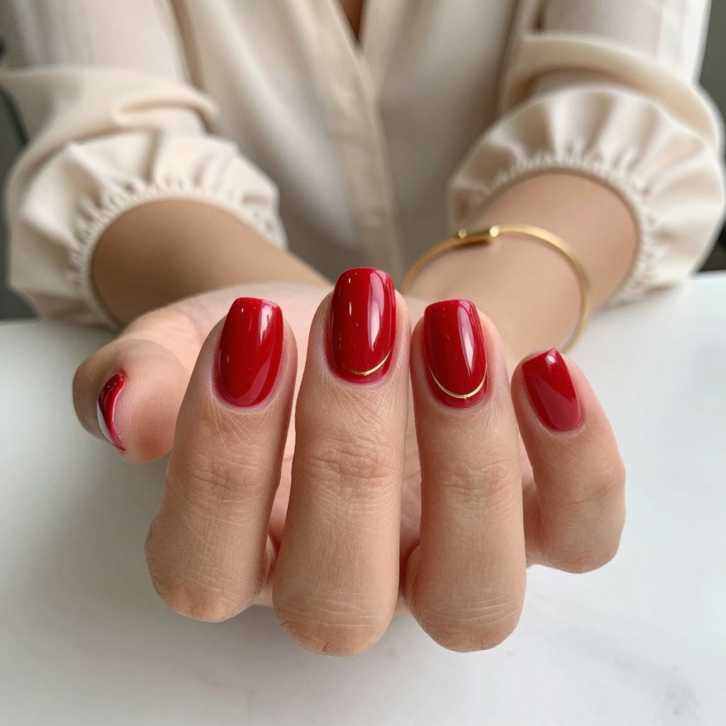 Classic Red with Gold Lines