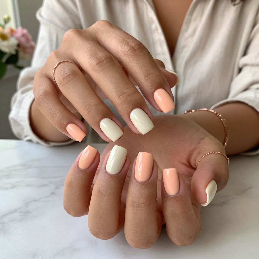 Creamy Peach with Matte Accents