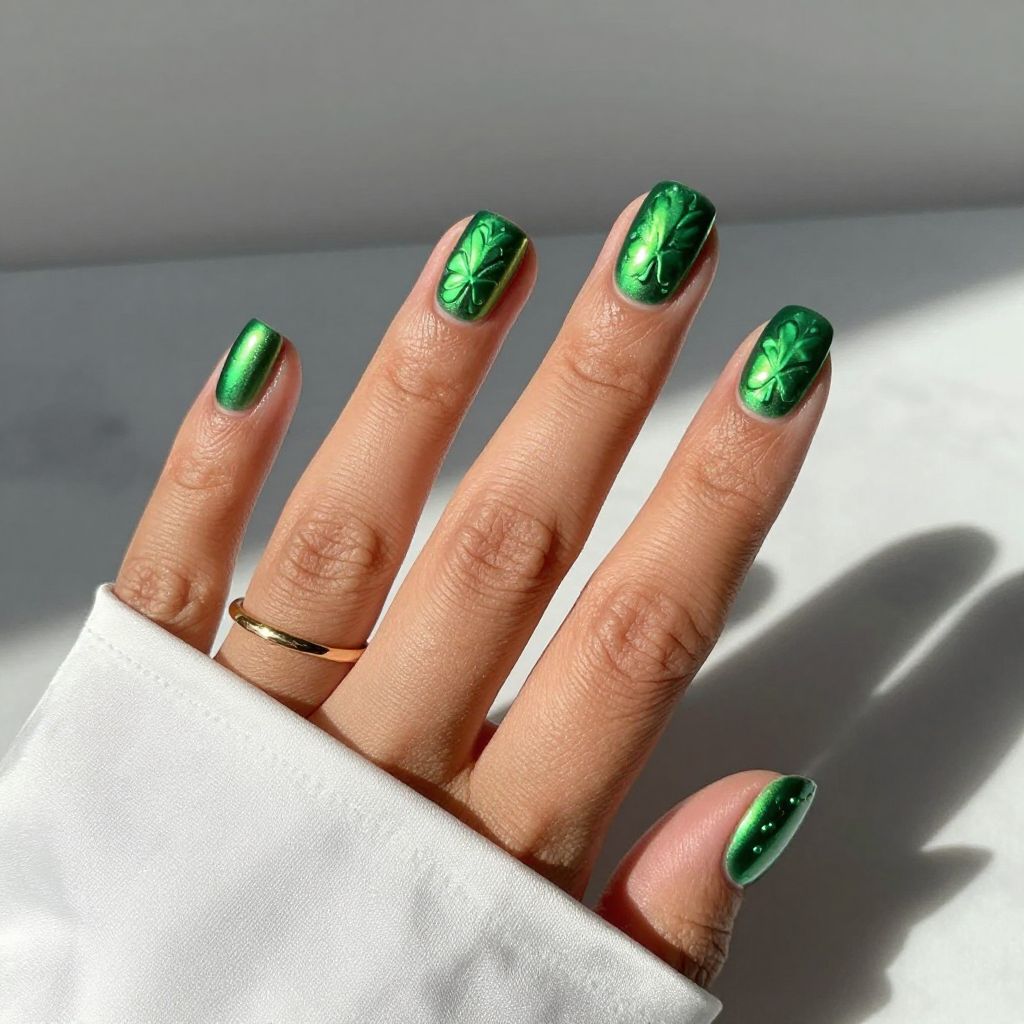 Emerald Chrome with Textured Shamrocks