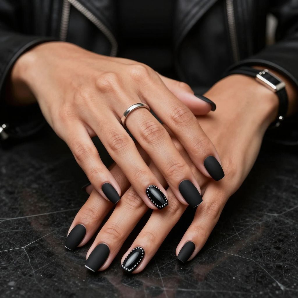 Matte Black Stitch Elegance