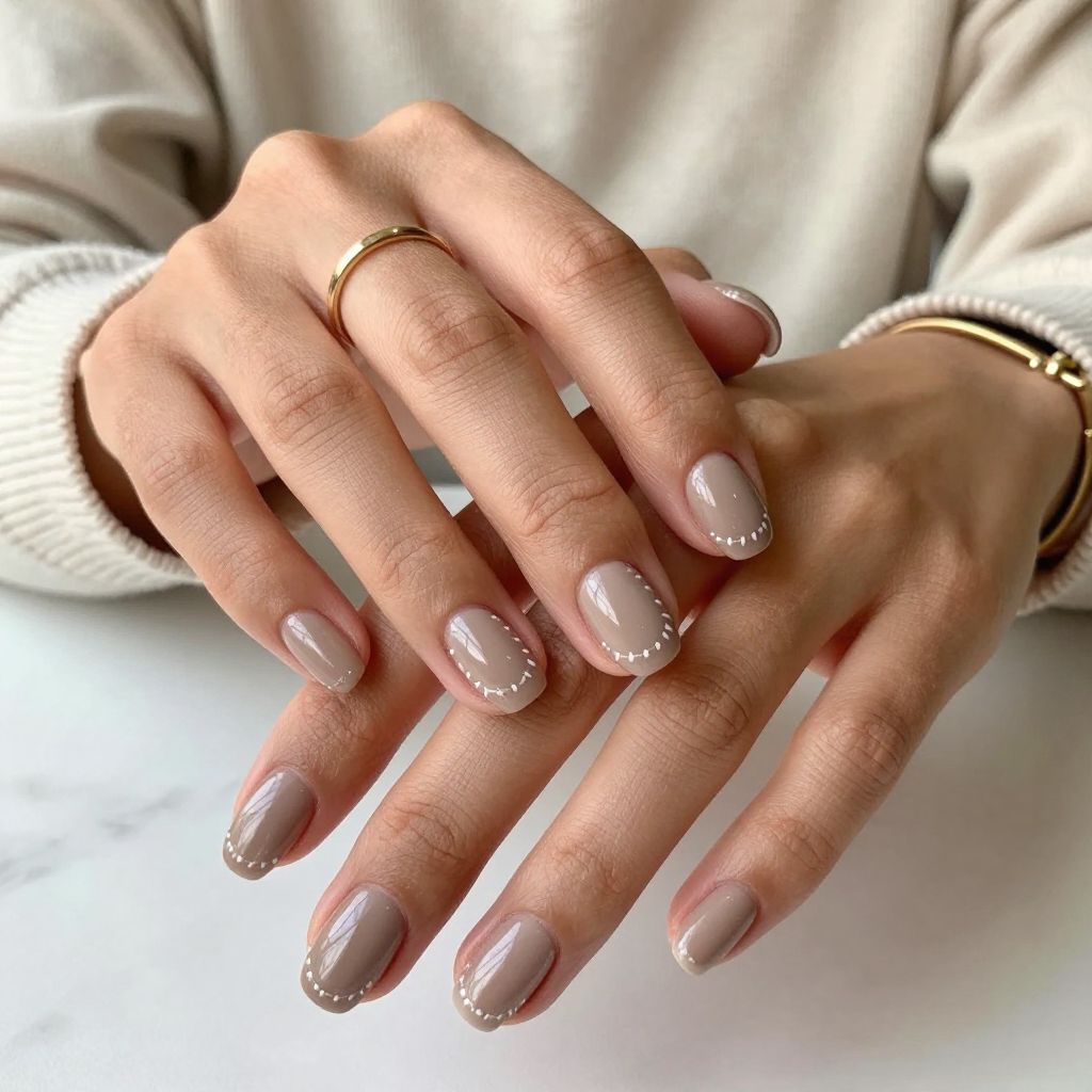 Warm Taupe Stitch Minimalism