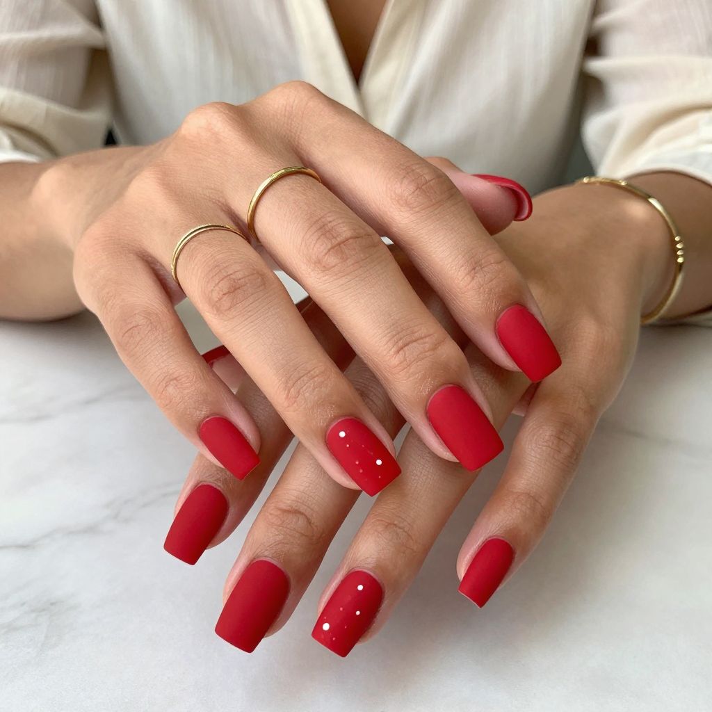 Strawberry Red Matte with Cherry Accent