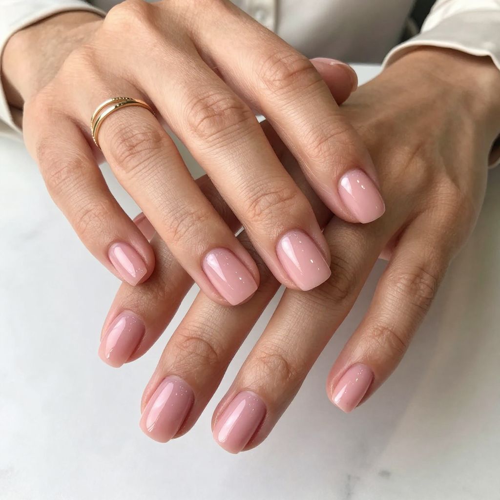 Shiny Strawberry Jelly Nails