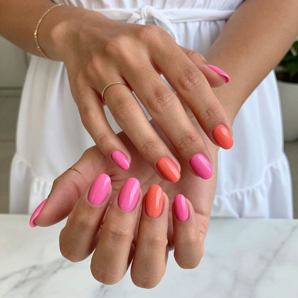 Two-Tone Hot Pink and Coral Delight
