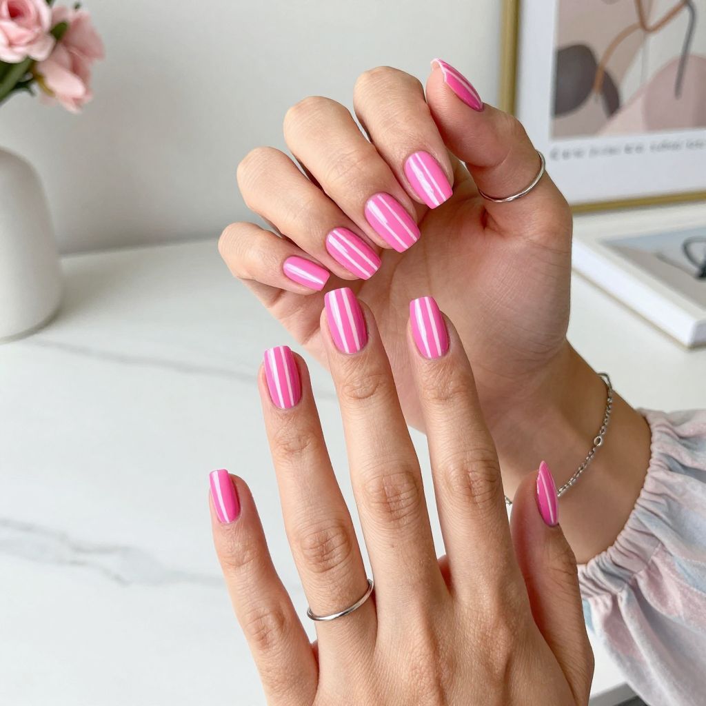 Hot Pink and White Stripes for Fun