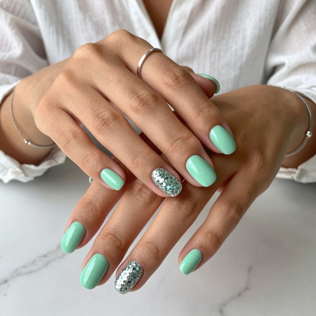 Seafoam Glitter Accent