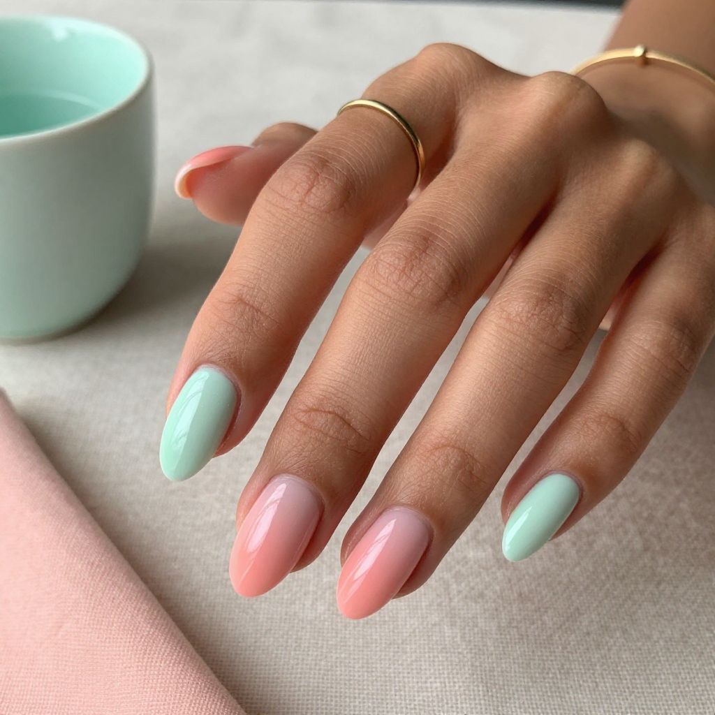Mint to Coral Ombre