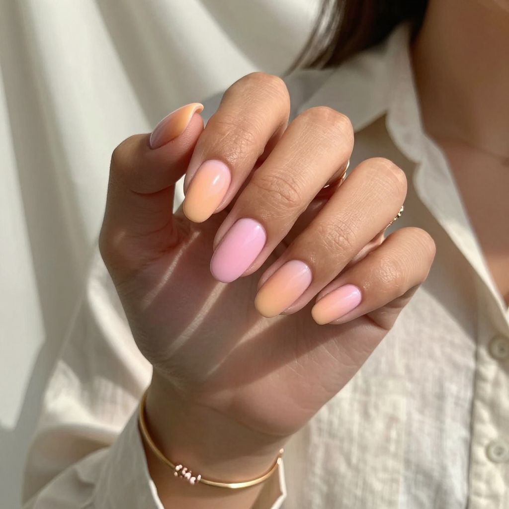 Peach to Soft Pink Ombre