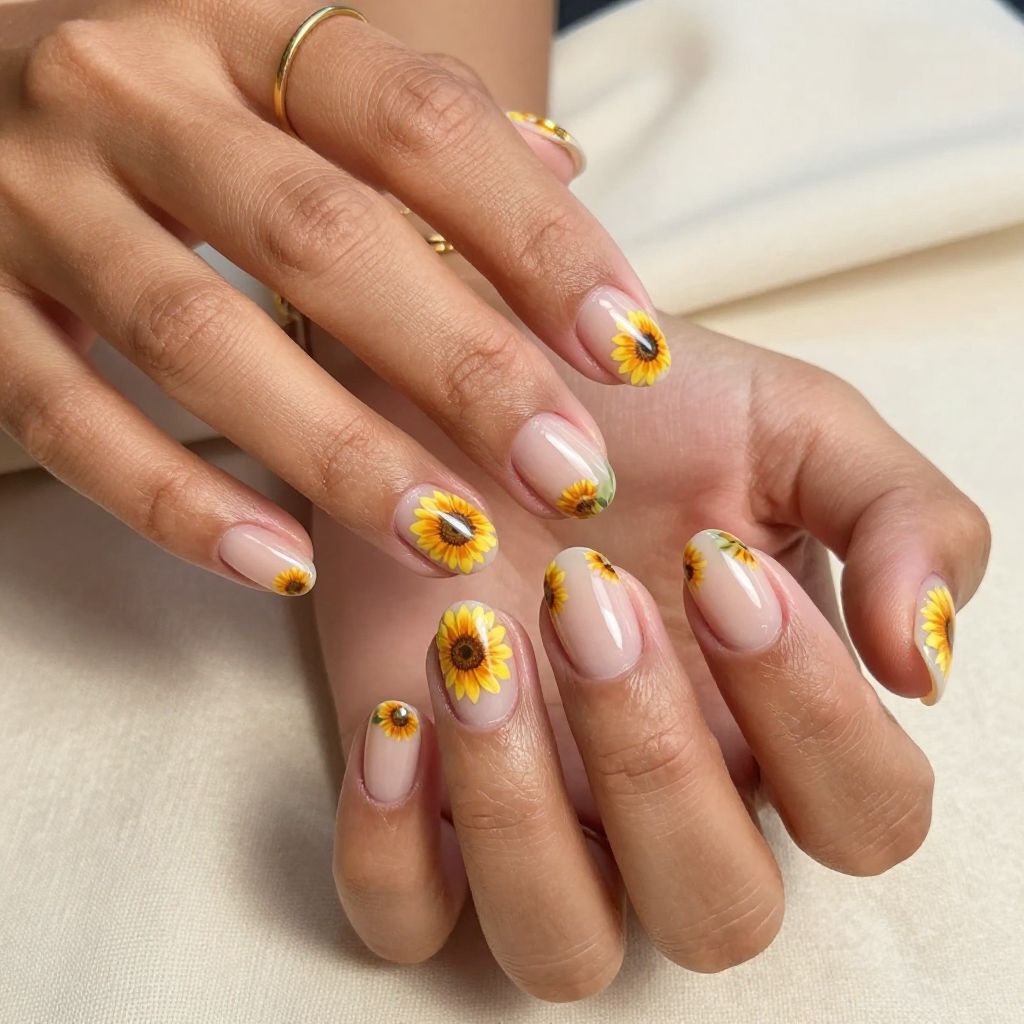 Clear Base Sunflower Stickers