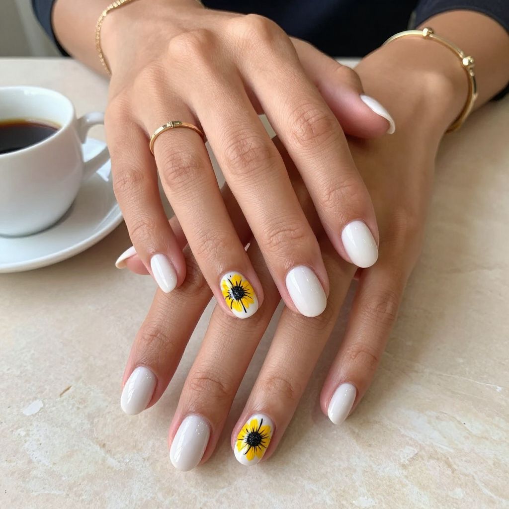 Minimalist Black and Yellow Sunflowers