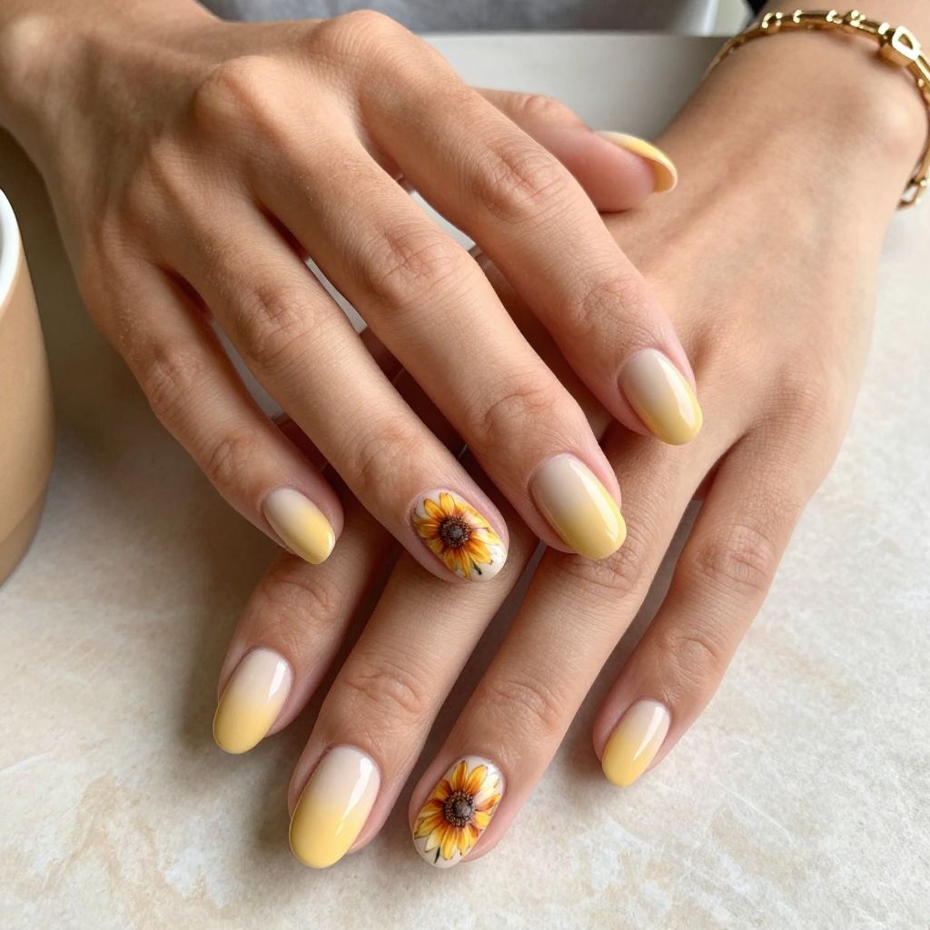 Ombre Yellow Sunflower Delight