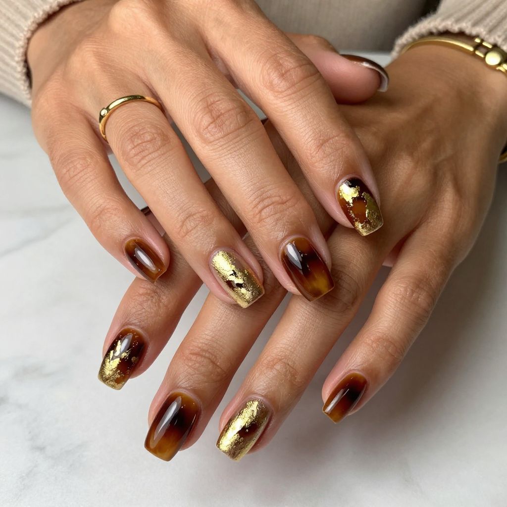 Tortoise with Gold Foil Highlights