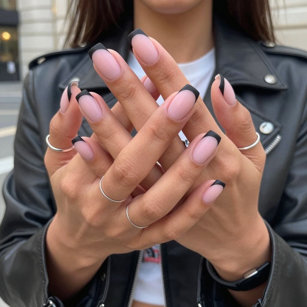 Edgy Matte Black Tips