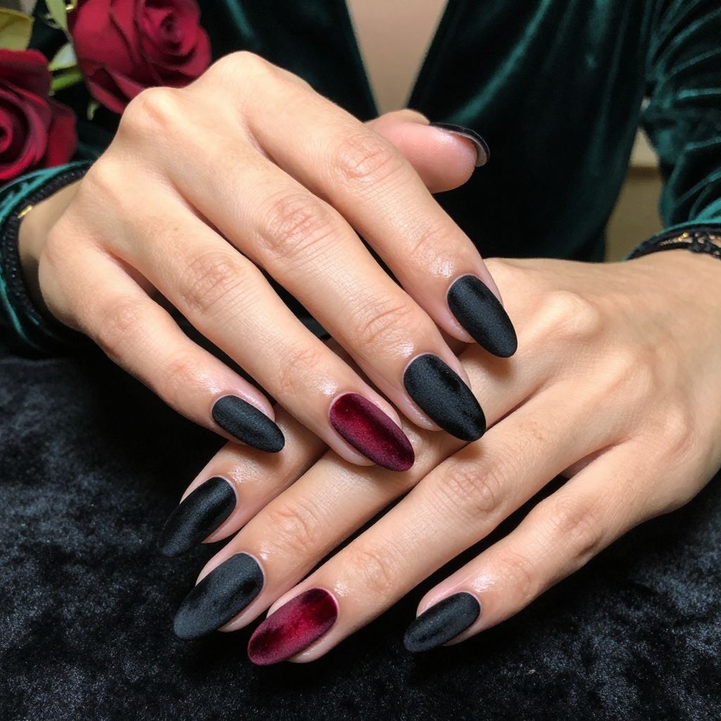 Velvet Black With Red Tips