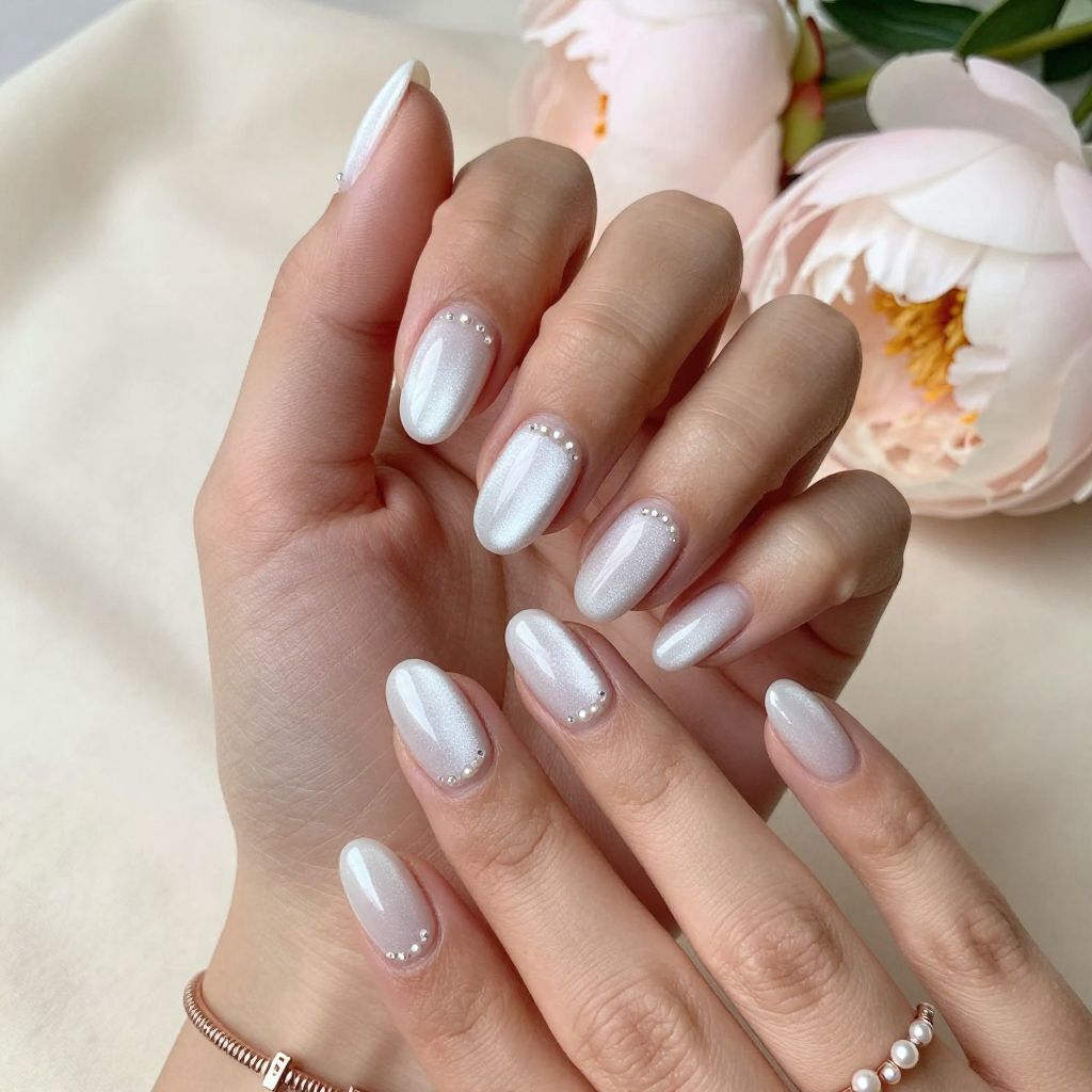 Pearly White Cat Eye Jewels