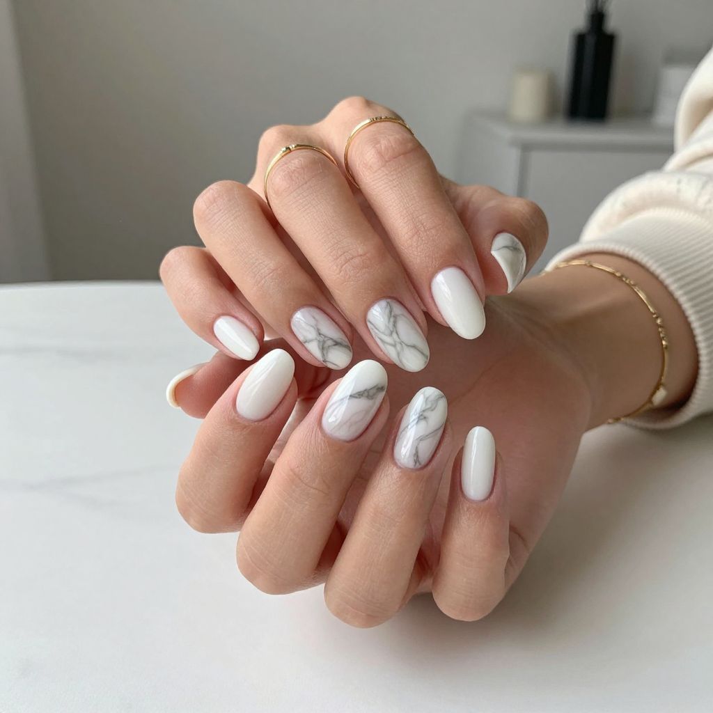 White Cat Eye Matte Marble Mix