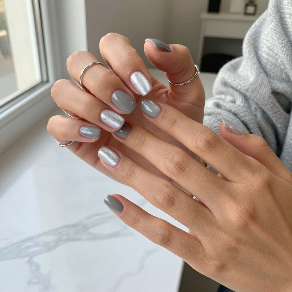 Soft Grey and White Cat Eye Combo