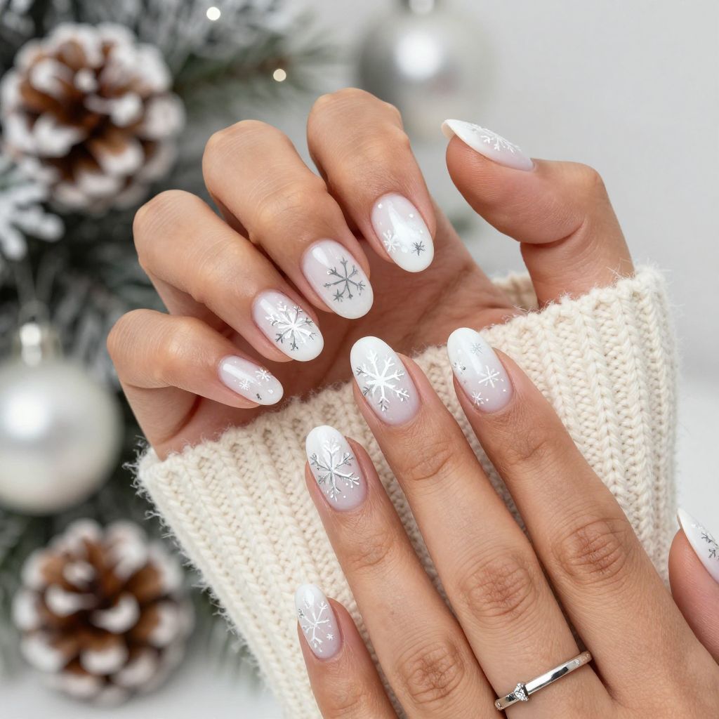 Winter White Cat Eye Snowflakes
